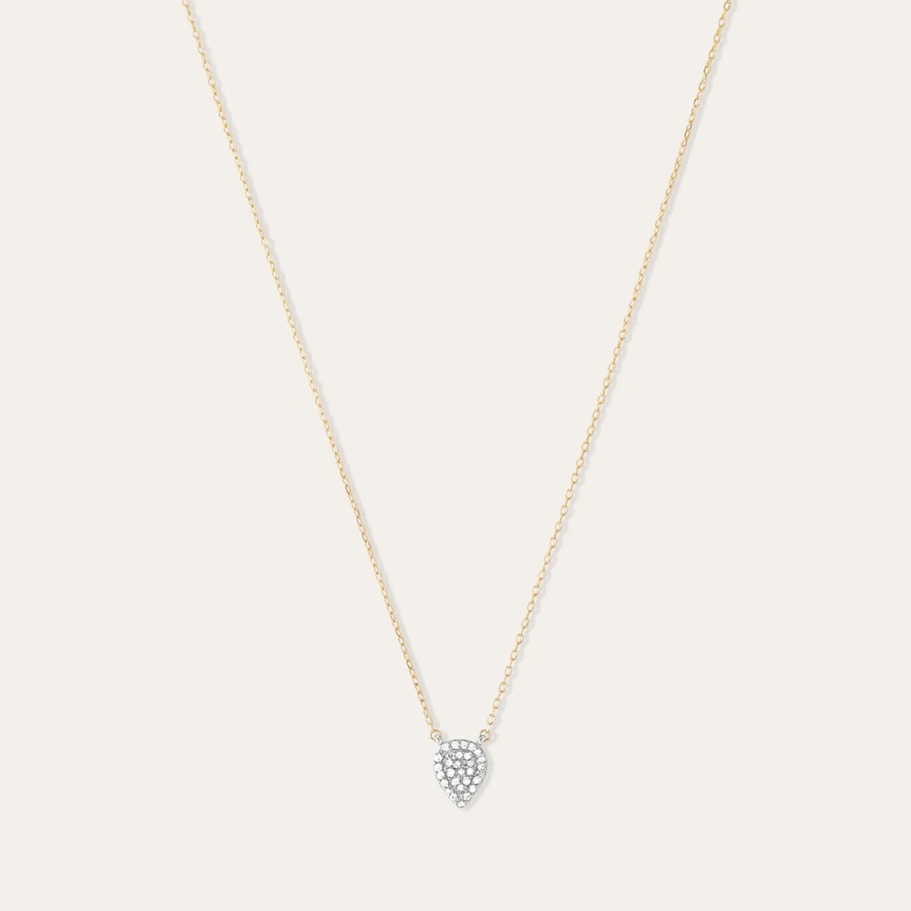 Adina Reyter Solid Pavé Teardrop Necklace